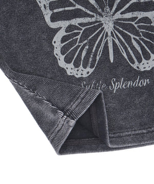 ヴィンテージウォッシュグラフィックリブT