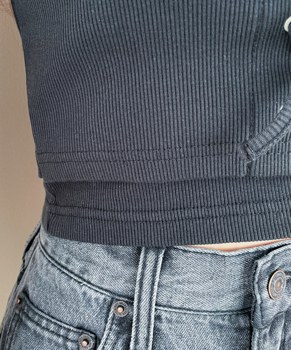 ヴィンテージライクレースアップT