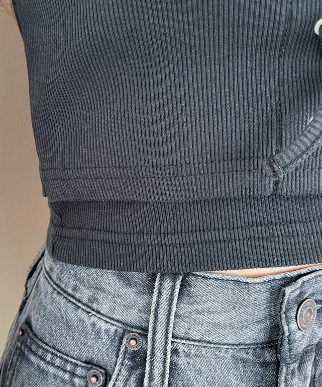 ヴィンテージライクレースアップT