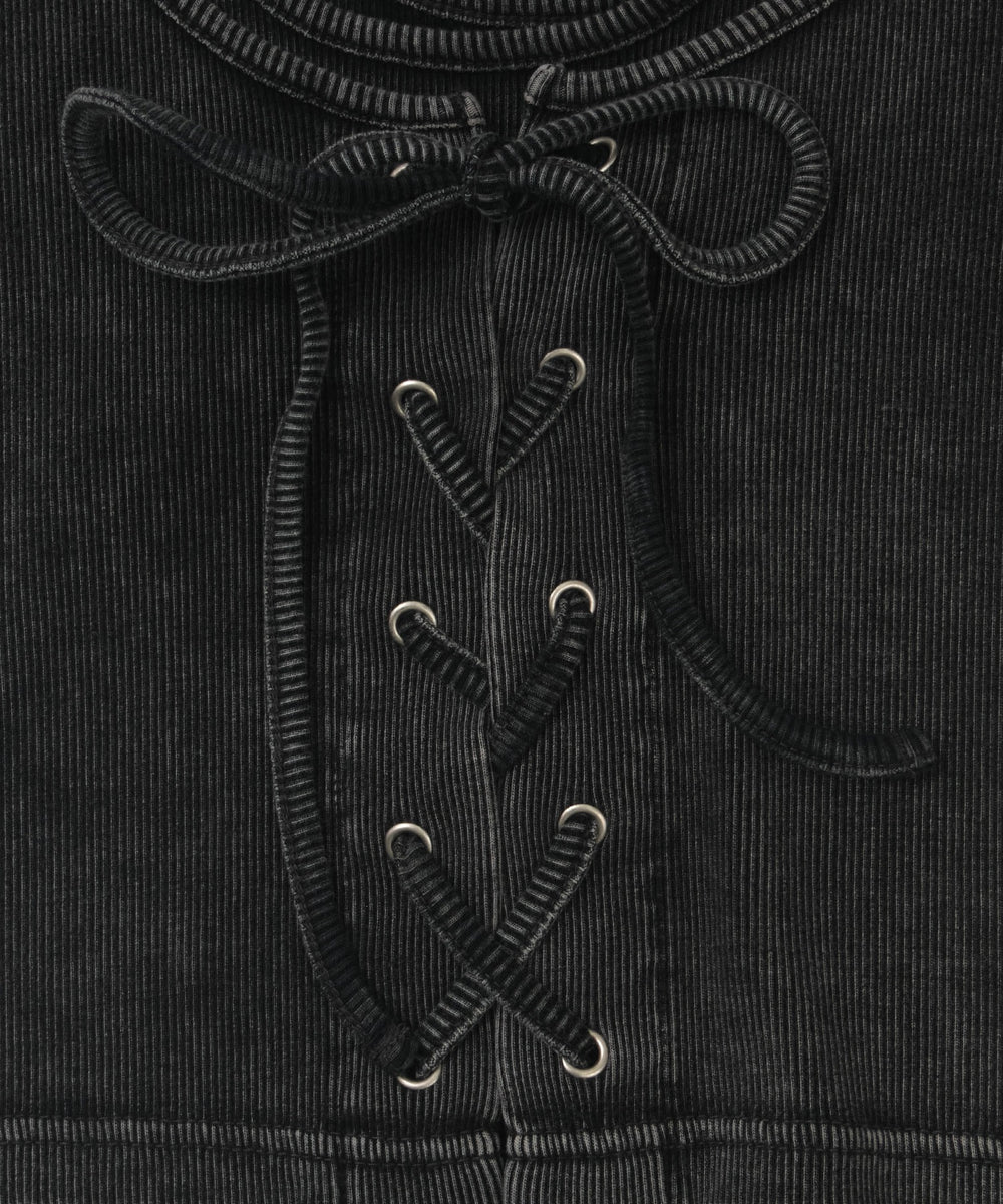 ヴィンテージライクレースアップT