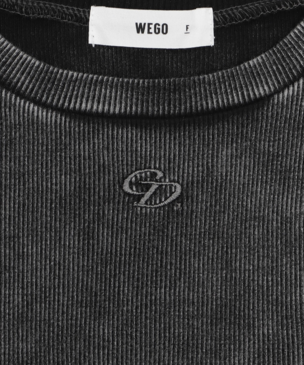 ヴィンテージウォッシュワンポイントリブT