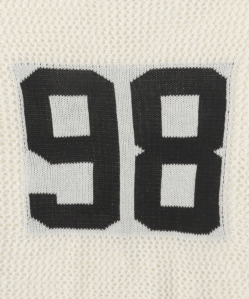 ナンバリングメッシュショートニット