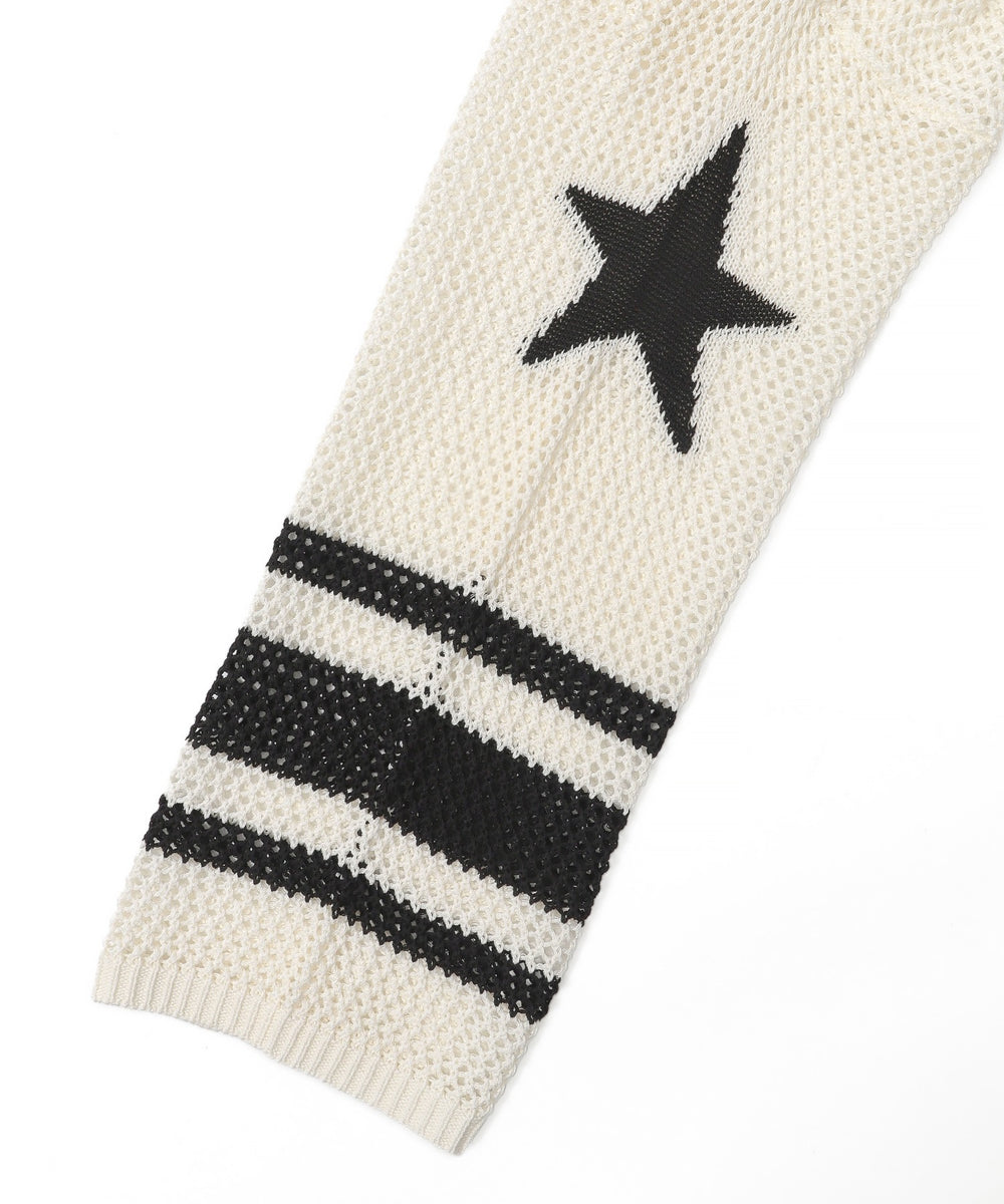 ナンバリングメッシュショートニット