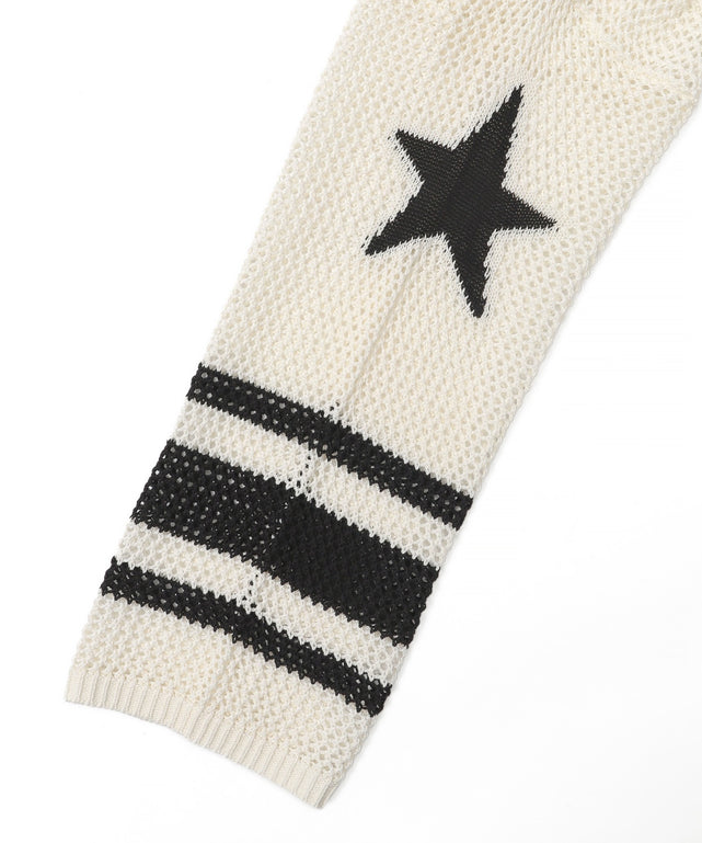 ナンバリングメッシュショートニット