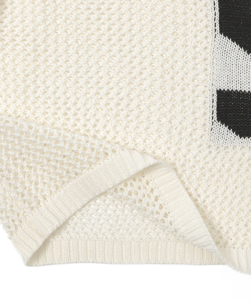 ナンバリングメッシュショートニット