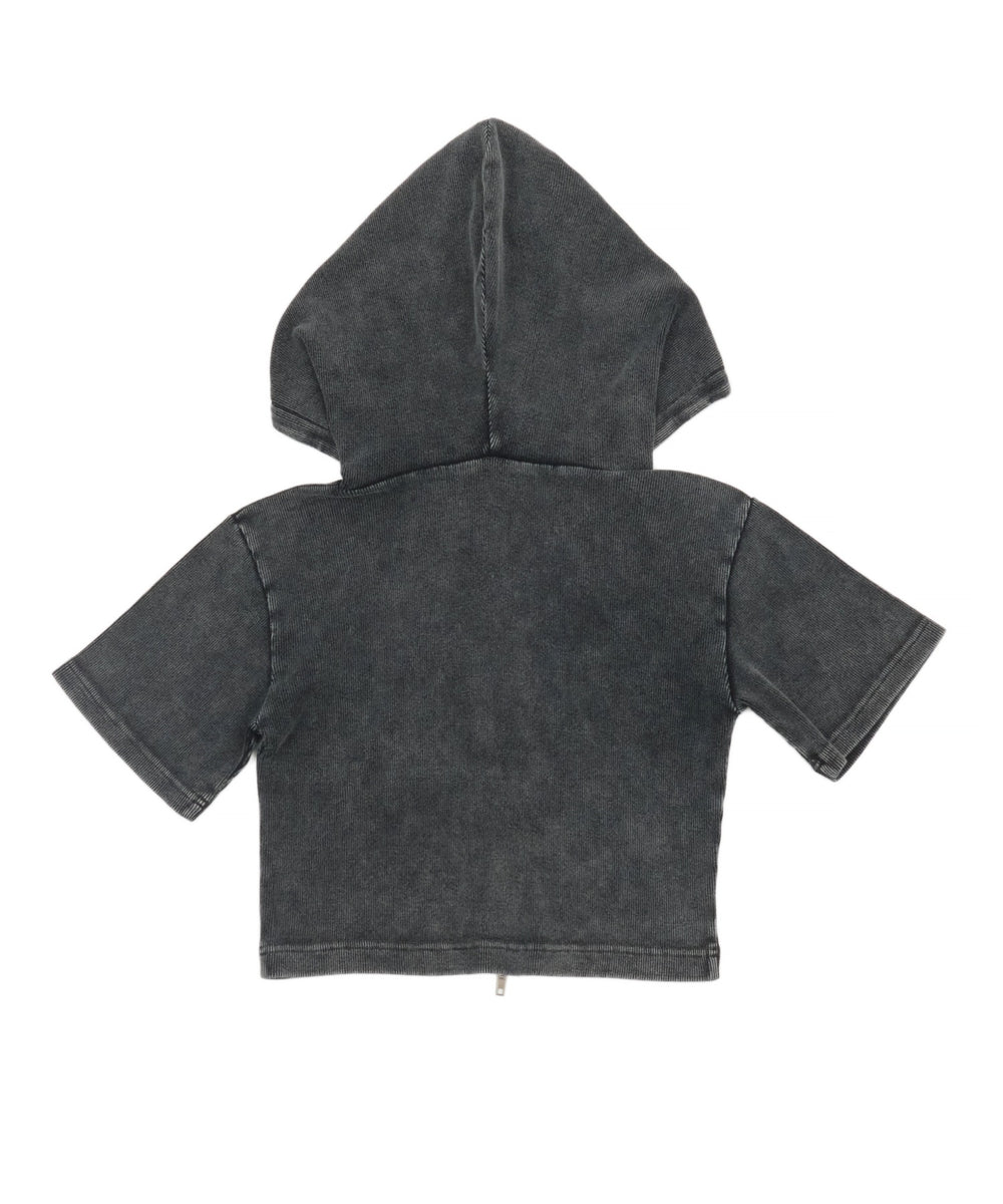 リブハンソデジップパーカー