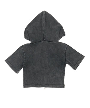 リブハンソデジップパーカー