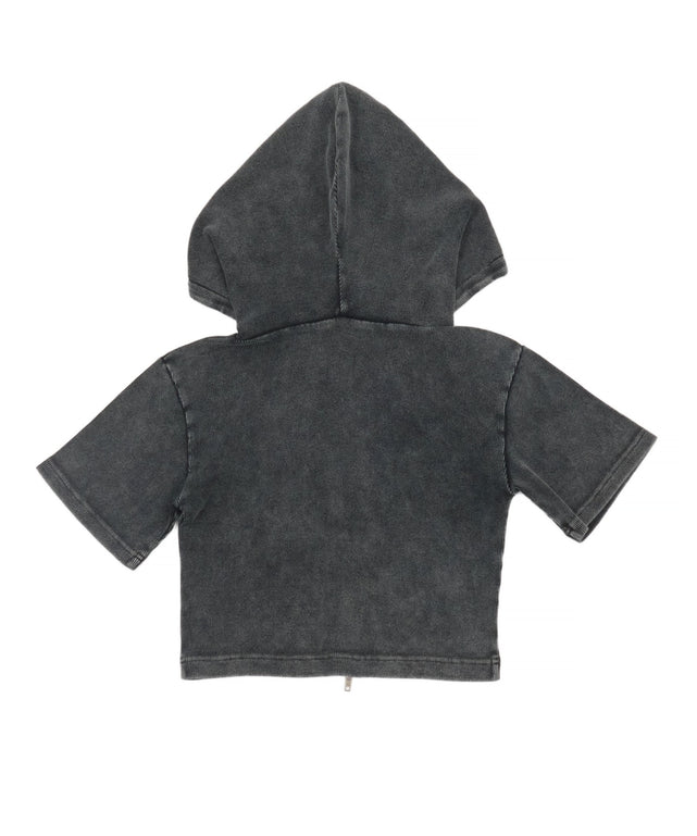 リブハンソデジップパーカー