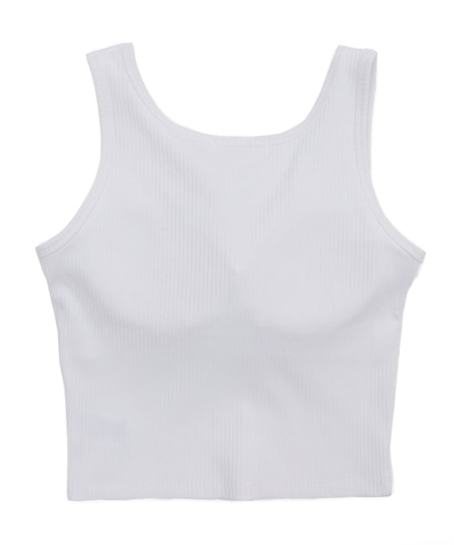 グラフィックカップ付きリブタンク