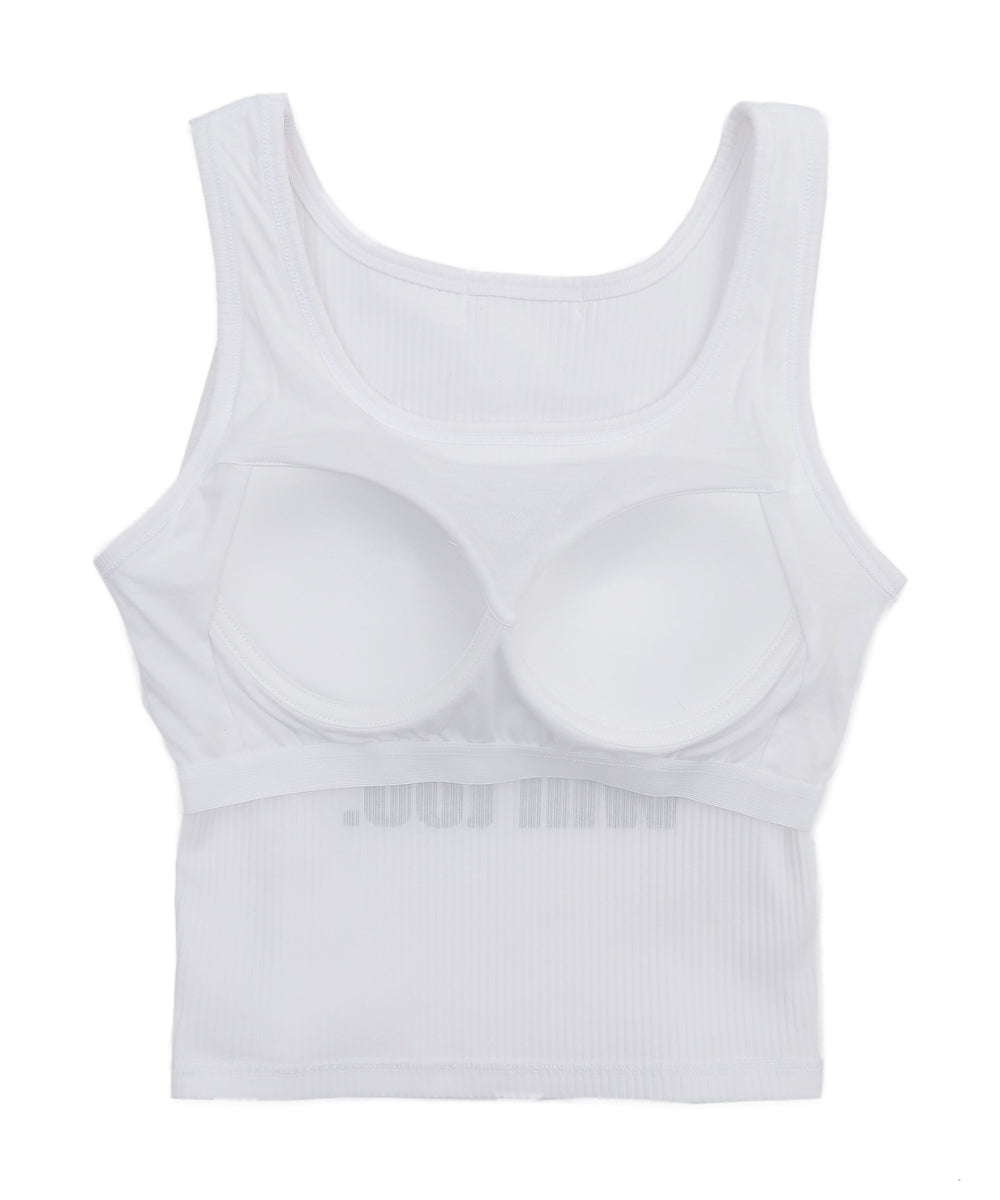 グラフィックカップ付きリブタンク