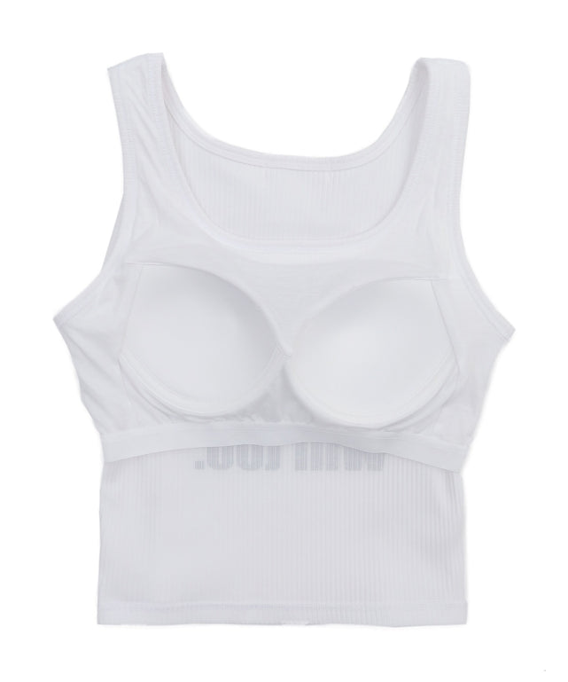 グラフィックカップ付きリブタンク