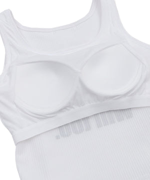 グラフィックカップ付きリブタンク