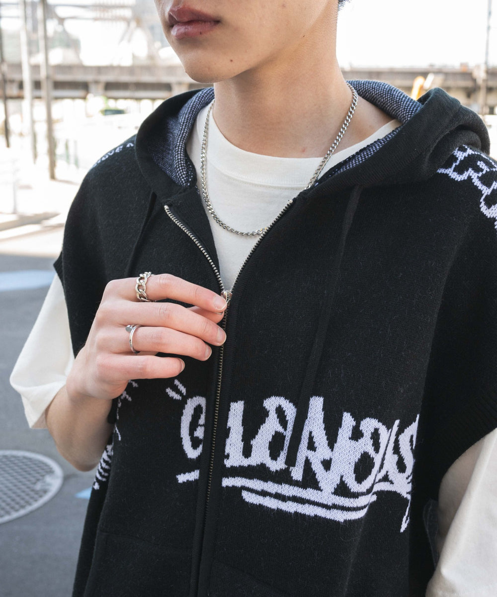 ジャガードノースリジップパーカー