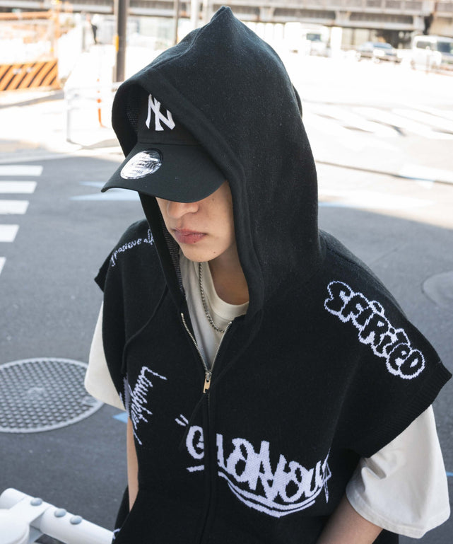 ジャガードノースリジップパーカー