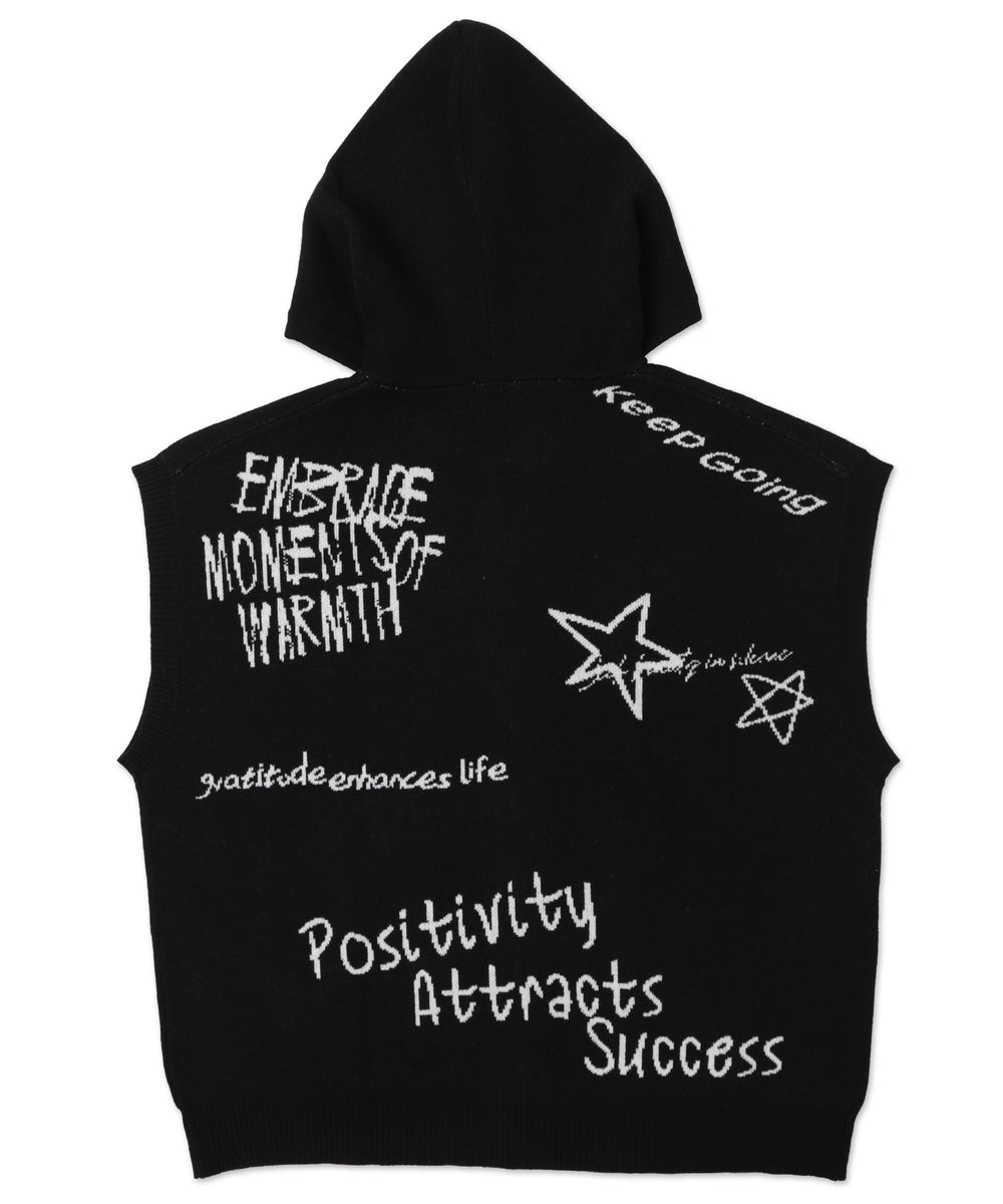 ジャガードノースリジップパーカー