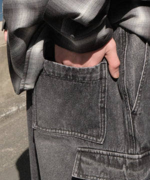 イージーバギーデニムカーゴショーツ