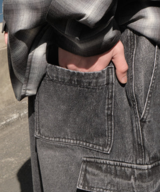 イージーバギーデニムカーゴショーツ