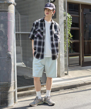 デニム淡加工 モデル：180cm L着用