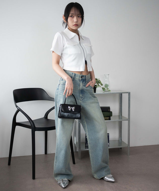 オフホワイト モデル：159cm F着用