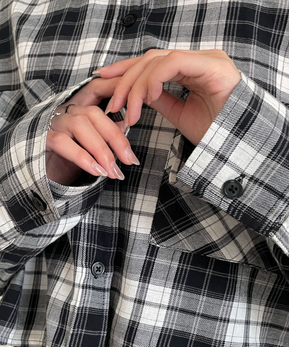 チェックショートシャツ