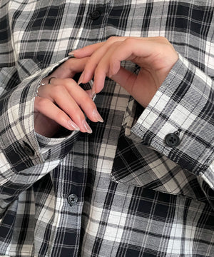 チェックショートシャツ