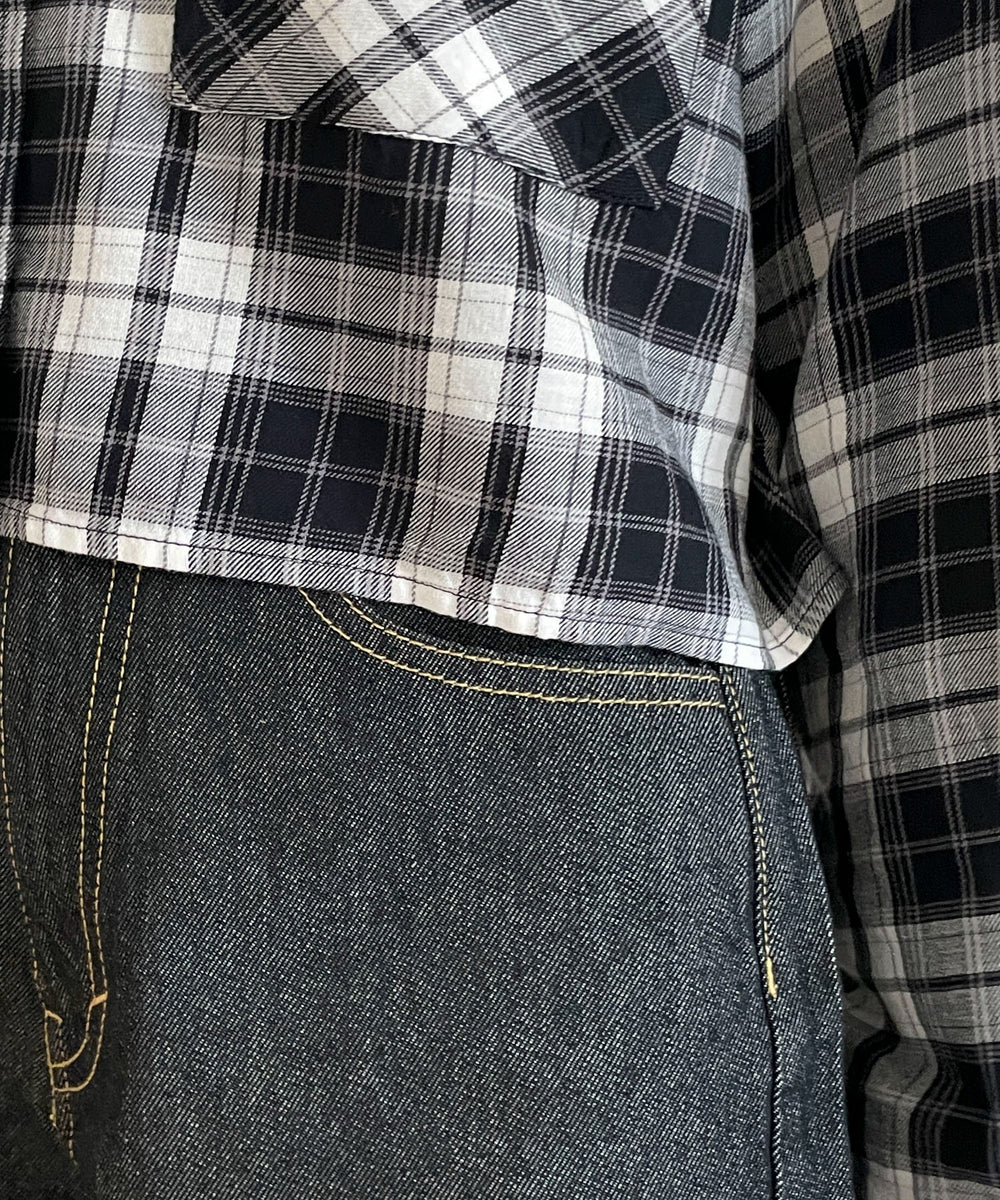 チェックショートシャツ