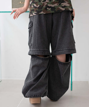 デニムブラックソノタ モデル：155cm F着用