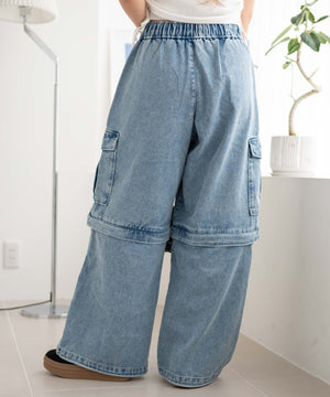 デニム淡加工 モデル：155cm F着用