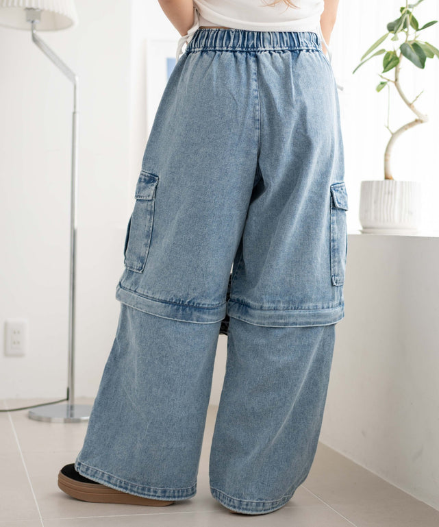 デニム淡加工 モデル：155cm F着用