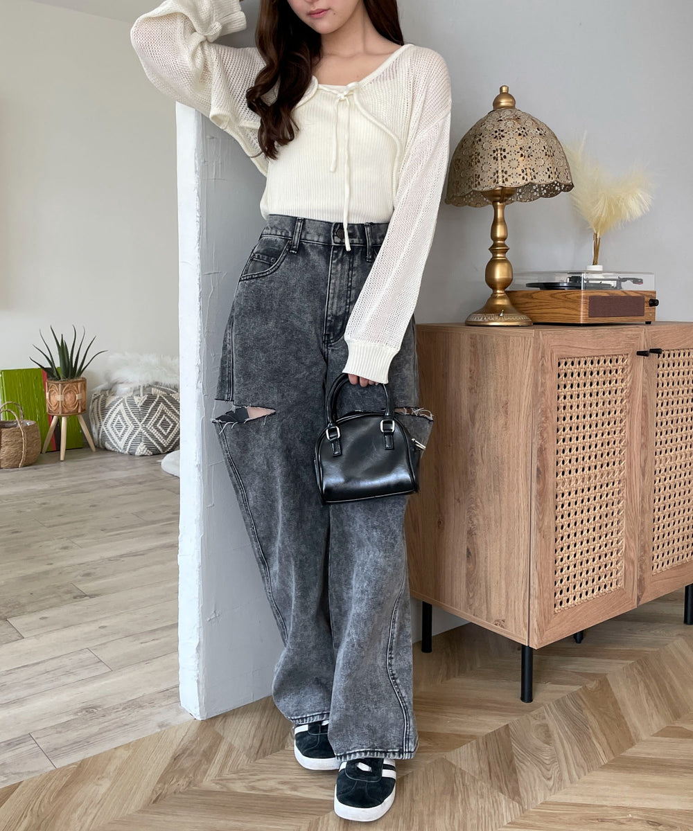 オフホワイト モデル：160cm F着用