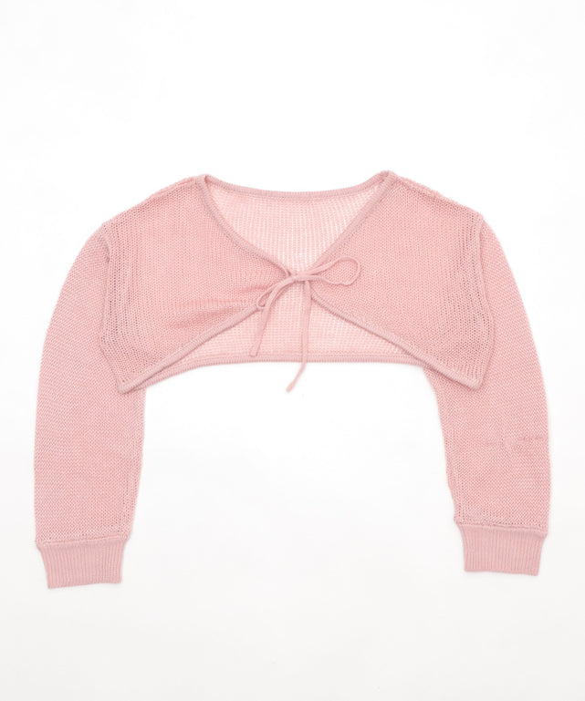 アンサンブルメッシュリボンカーディガン