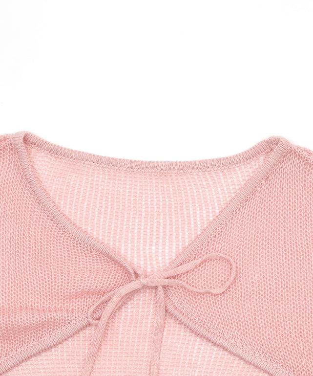 アンサンブルメッシュリボンカーディガン