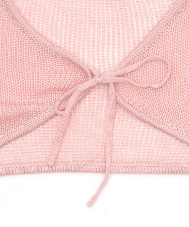 アンサンブルメッシュリボンカーディガン