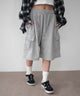 スウェットカーゴハーフパンツ/杢グレー モデル：159cm F着用