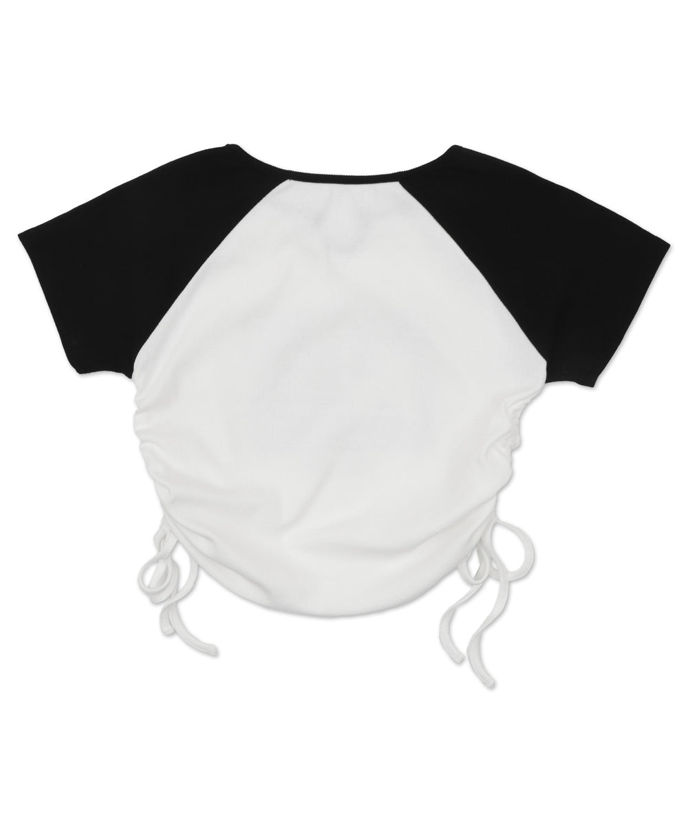 キーネックサイドレースアップちびT