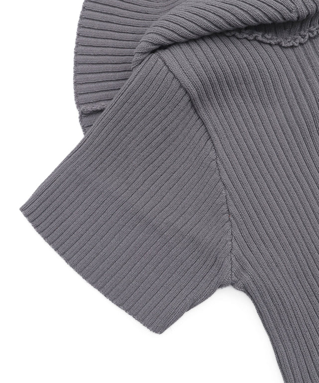 オフショルダブルジップニット