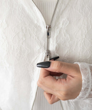 レースダブルジップパーカー