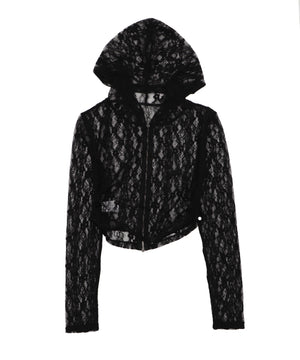 レースダブルジップパーカー