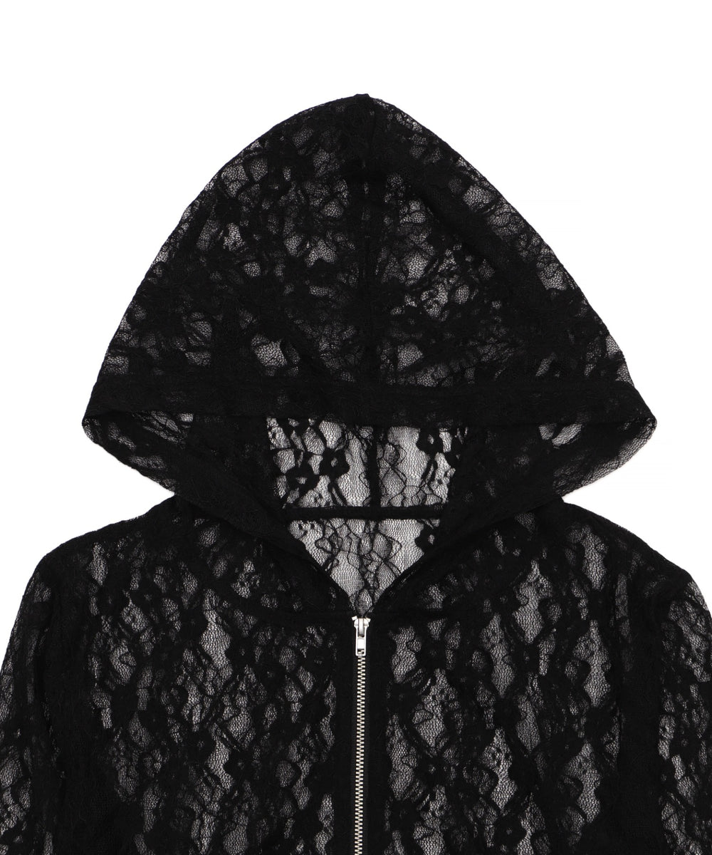 レースダブルジップパーカー