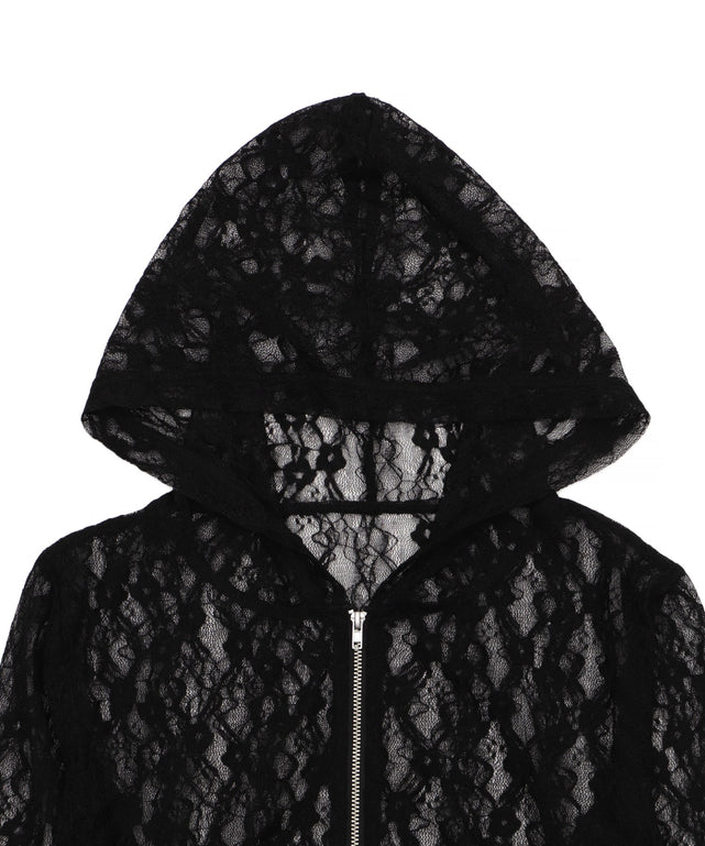 レースダブルジップパーカー