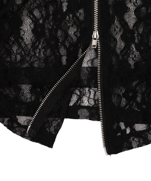 レースダブルジップパーカー