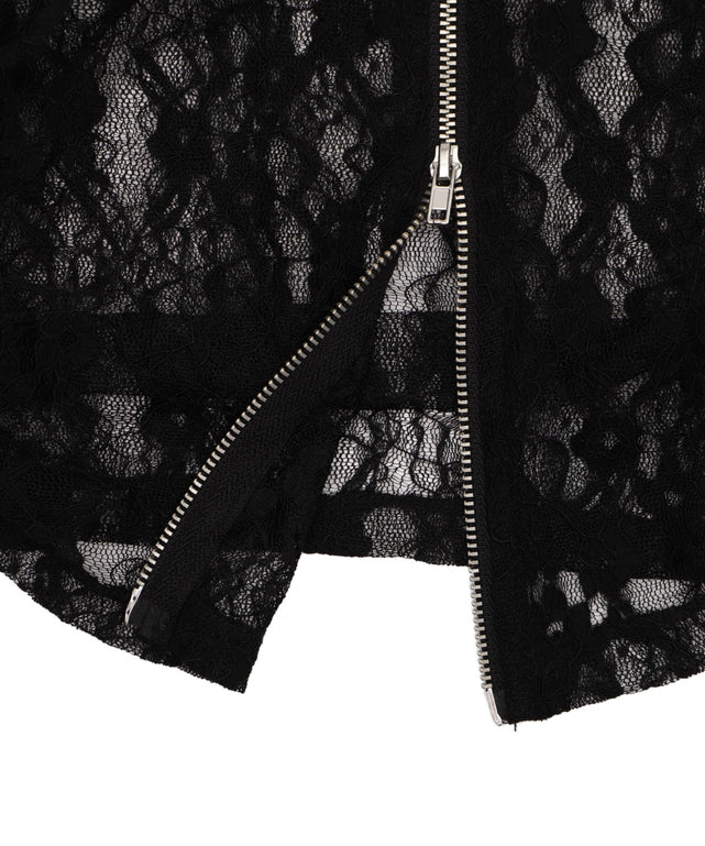 レースダブルジップパーカー