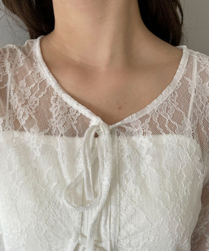 レースリボンカーディガン