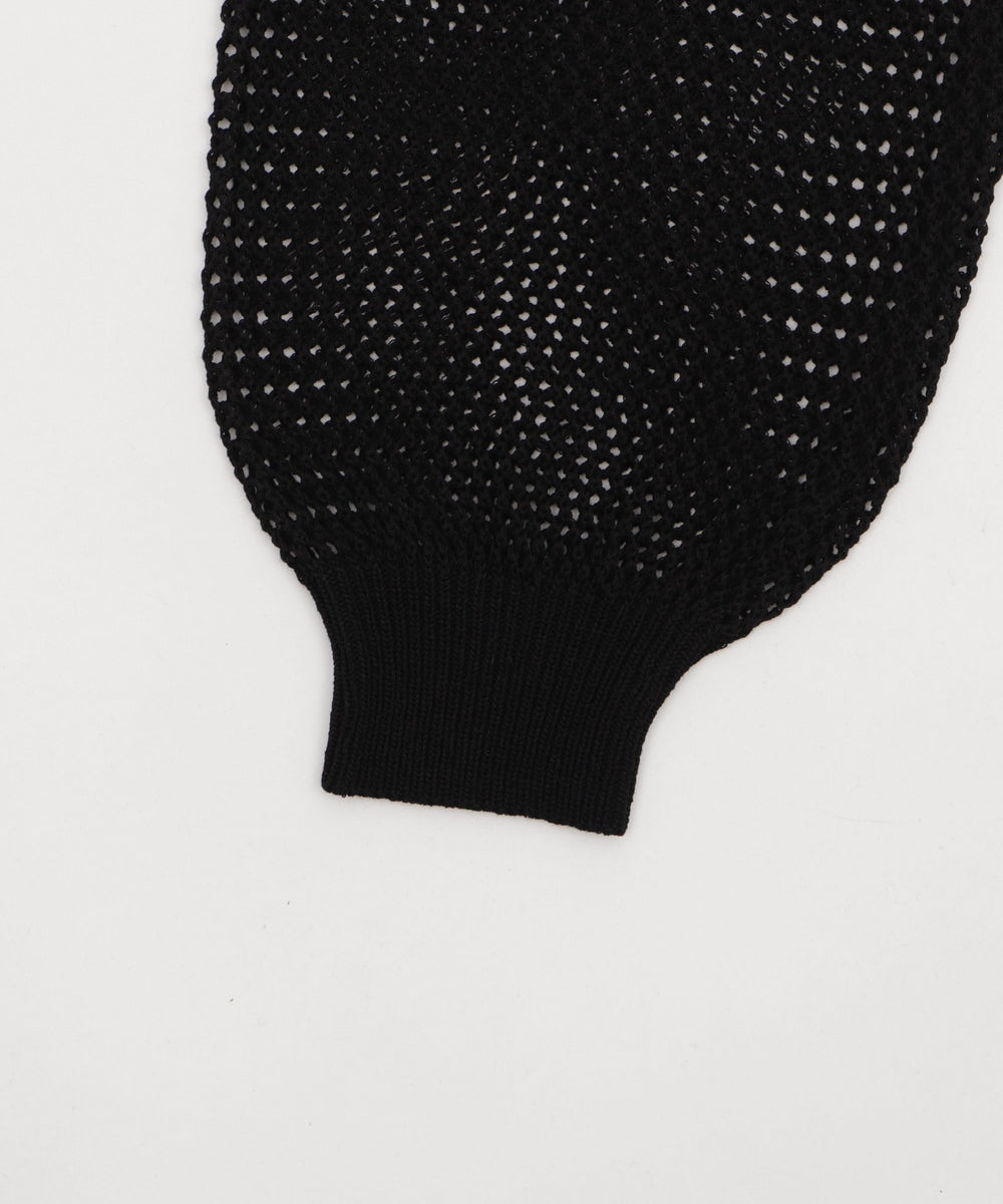 ラグランメッシュニットショートパーカー