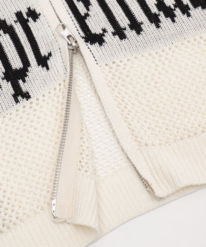 ラグランメッシュニットショートパーカー