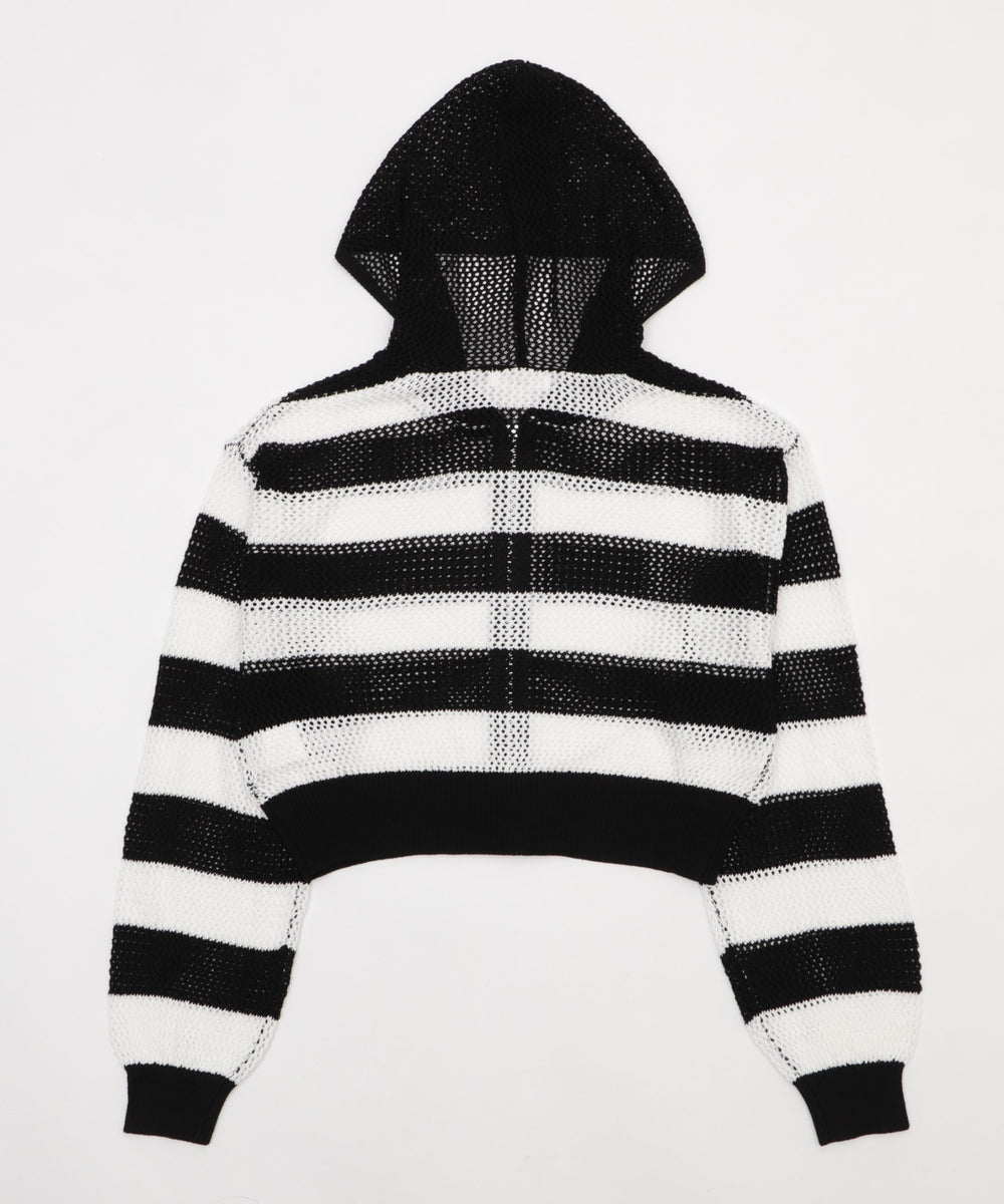 メッシュニットショートパーカー