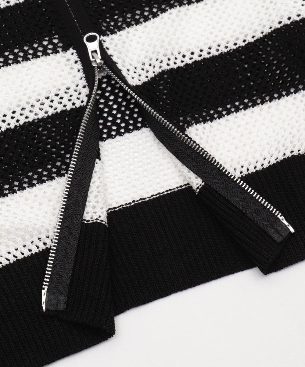 メッシュニットショートパーカー