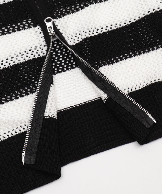 メッシュニットショートパーカー