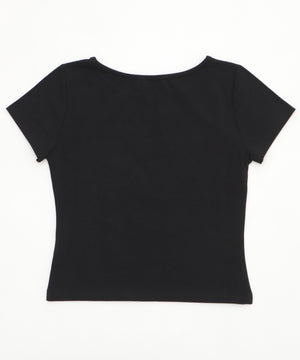 ラインストーンハートグラフィックちびT