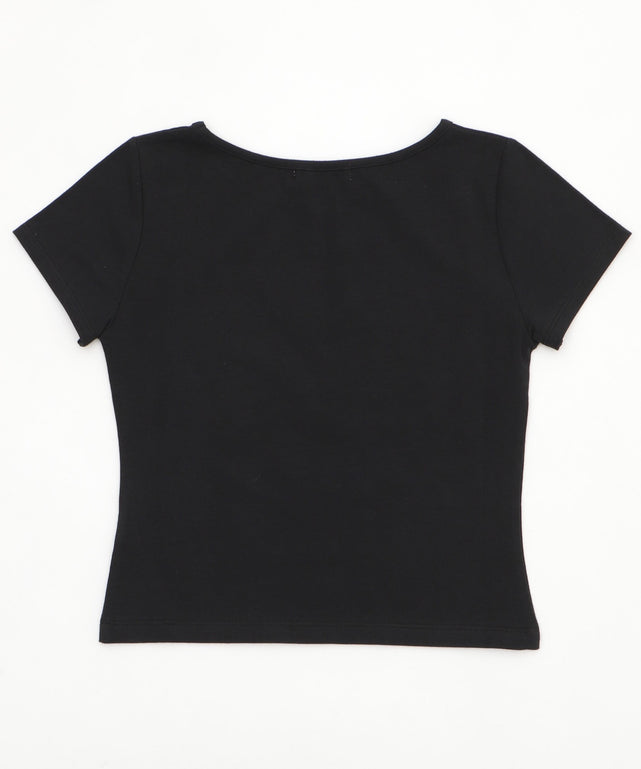 ラインストーンハートグラフィックちびT